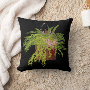 Coussin Art d'illustration botanique de plante grimpante d