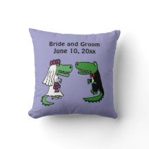 Art drôle de mariage d'alligator de jeunes mariés