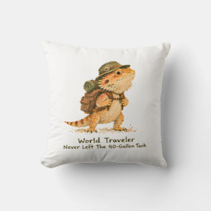 Coussin Art du dragon barbu voyageur du monde