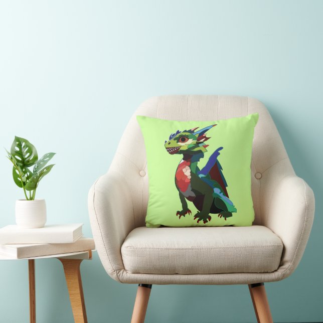 Coussin Art du dragon coloré (Chaise)