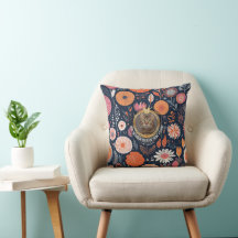 Art du motif aristocrate floral Royal Cat bleu mar