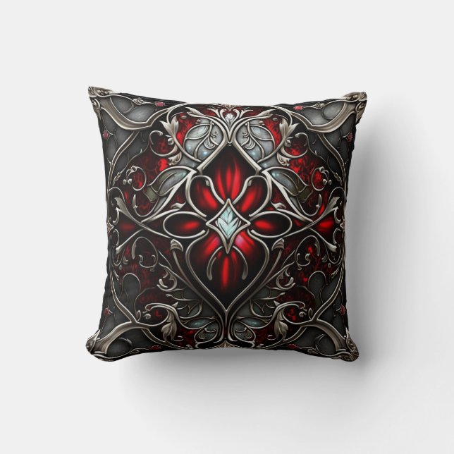 Coussin Art du rubis métallique (Recto)