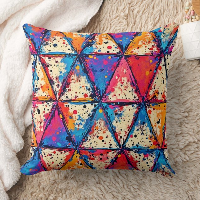 Coussin Art éclatant triangle dynamique (Couverture)