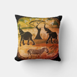 Coussin Art Eléphant Africain