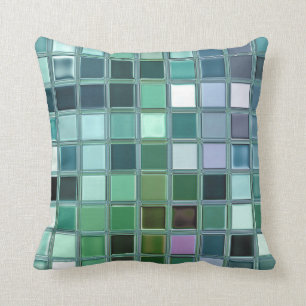 Coussin Art en verre de tuile de mosaïque de plage