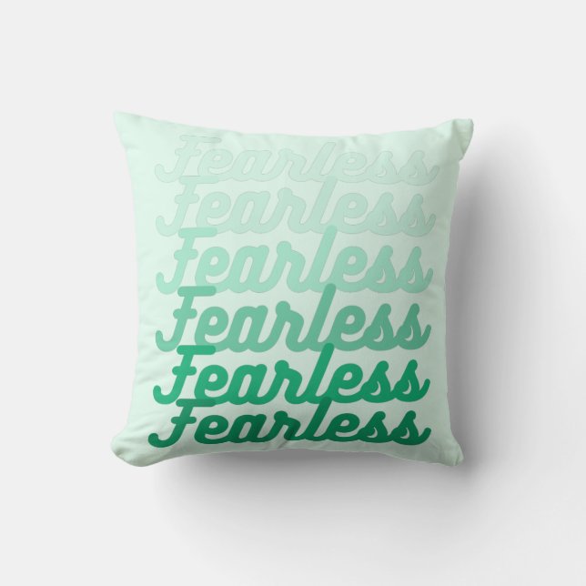 Coussin Art Fearless Vert (Recto)