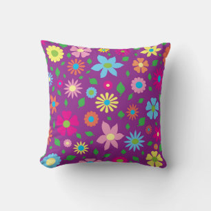 Coussin Art floral coloré