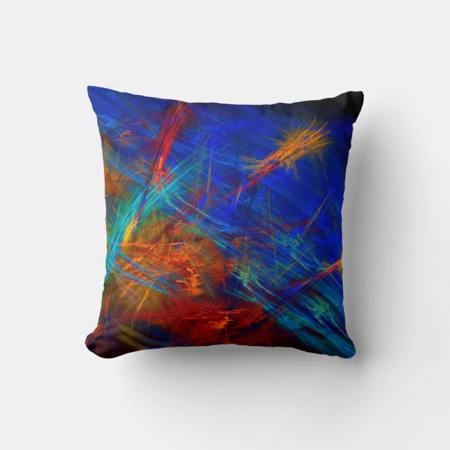 Coussin Art fractal Abstrait coloré (Recto)