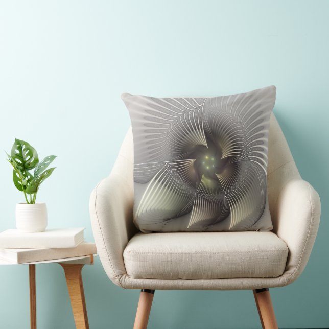 Coussin Art fractal de forme 3D abstraite moderne (Chaise)
