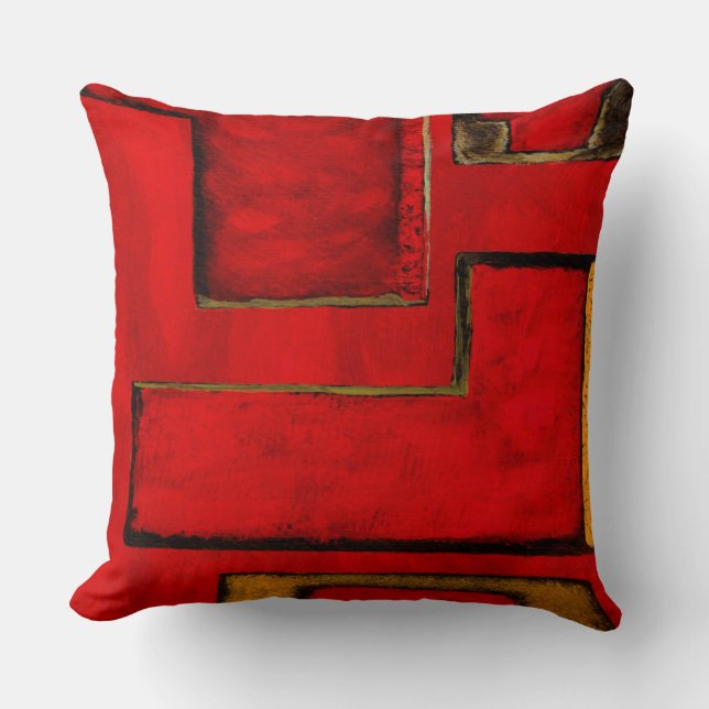 Coussin Art géométrique Abstrait détaché Peinture noire ro (Recto)