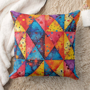 Coussin Art géométrique : Chaos vibrant