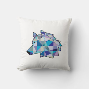 Coussin Art graphique original Wolf Head   Profil du visag