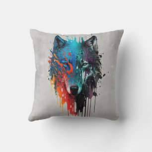 Coussin Art graphique Wolf Loups Nature animale Faune