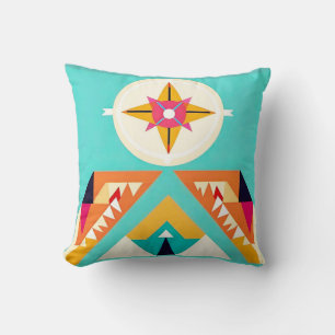 Coussin Art inspiré par la tribu des Amérindiens du Sud-Ou