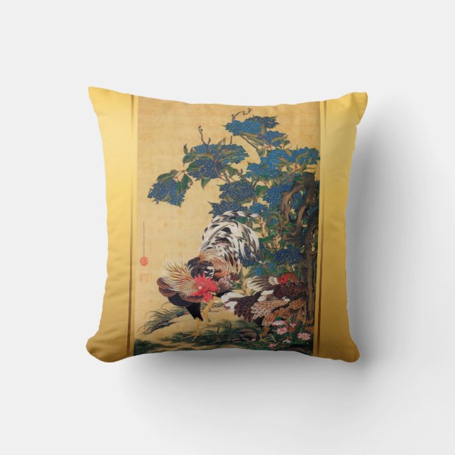 Coussin Art japonais Pillow1 de la nouvelle année 2017 (Recto)
