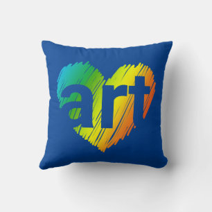 Coussin Art Lover, Big Heart with word Art, Creative Art
