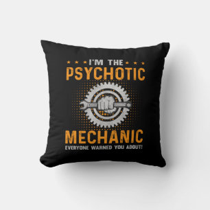 Coussin Art mécanique Je Suis Mécanique Psychotique