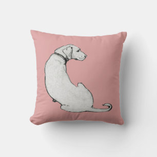 Coussin Art moderne du chien du Labrador rose pâle