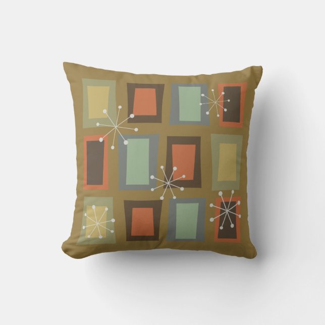 Coussin Art Moderne Du Milieu Du Siècle "Portes Merveilleu (Recto)