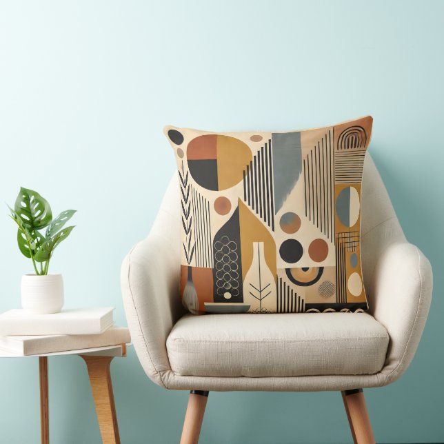 Coussin Art Moderne Du Milieu Du Siècle Récolte Automne (Chaise)