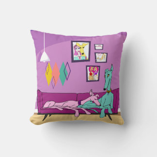 Coussin Art moderne Greyhound du milieu du siècle