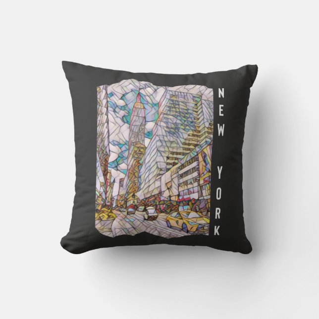 Coussin Art Mosaïque esthétique de New York (Recto)