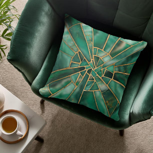 Coussin Art mosaïque - Malachite rêve