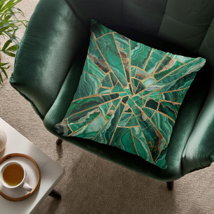 Coussin Art Mosaïque - Marbre Vert Malachite