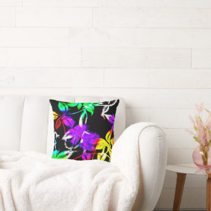 Coussin Art Motif Néon Coloré Et Design
