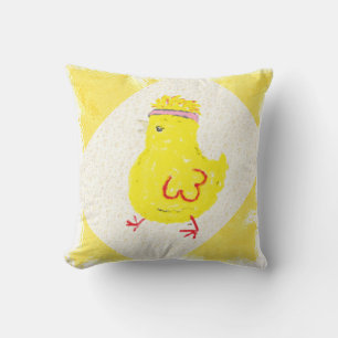 Coussin Art numérique poulet Animé