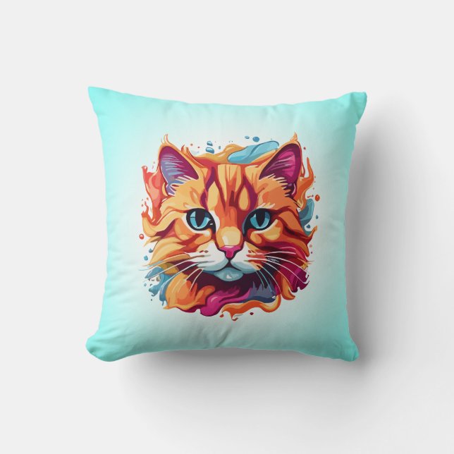 Coussin Art numérique Visage Cute Cat Design-86002 (Recto)