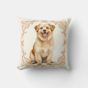 Coussin Art ornemental en aquarelle avec tourbillon pour P