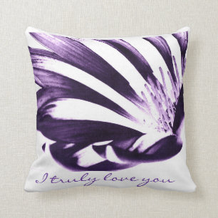 Coussin Art par passion pourpre de Heather, carreau