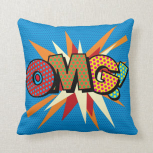 Coussin Art Pop Livre de Bande Dessinée Rétro Amusant