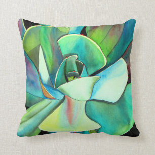 Coussin Art pour aquarelle succulent de nature de plante