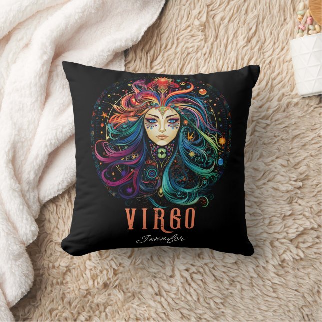 Coussin Art psychédélique Virgo Nom du zodiaque (Couverture)
