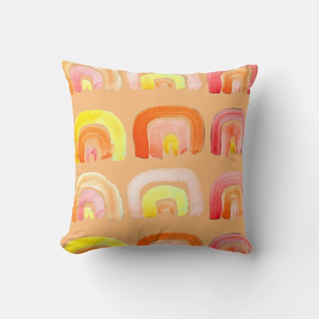 Coussin Art rétro mignon orangé (Recto)