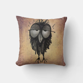Coussin Art somnolent drôle de hibou