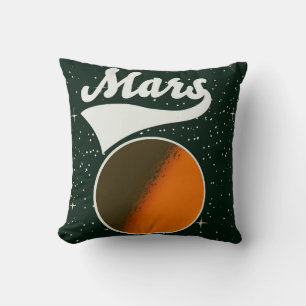 Coussin Art spatial vintage de Mars
