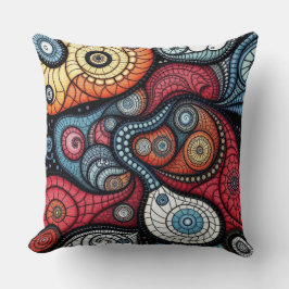 Coussin Art Spiral Fractal Coloré