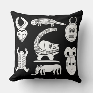 Coussin Art tribal abstrait africain