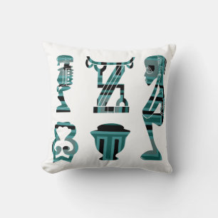 Coussin Art tribal africain abstrait contemporain