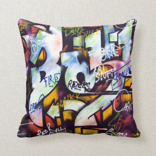 Coussin Art urbain de rue de graffiti de culture pop