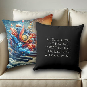 Coussin Artiste en musique et clavier surgissant artistiqu