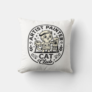 Coussin Artiste Peintre Chat Chat Drôle Graphique - Artist