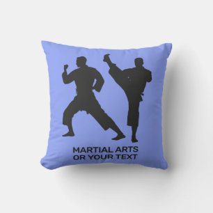 Coussin Arts martiaux de texte et de couleur personnalisés