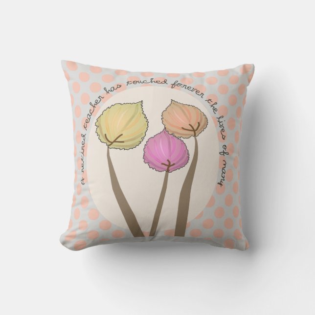 Coussin Artsy retiré de feuille de professeur (Recto)