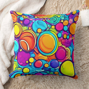 Coussin Artwork de bulles Abstraites dynamiques