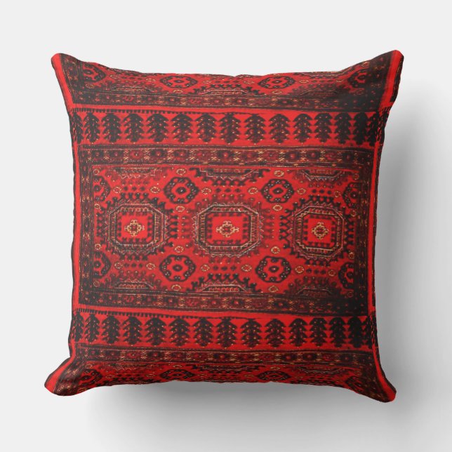 Coussin Aspect    de tapis oriental - couleurs vives  (Recto)
