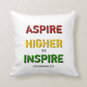 Coussin ASPIRE PLUS HAUT POUR INSPIRER BHM Motivationnel